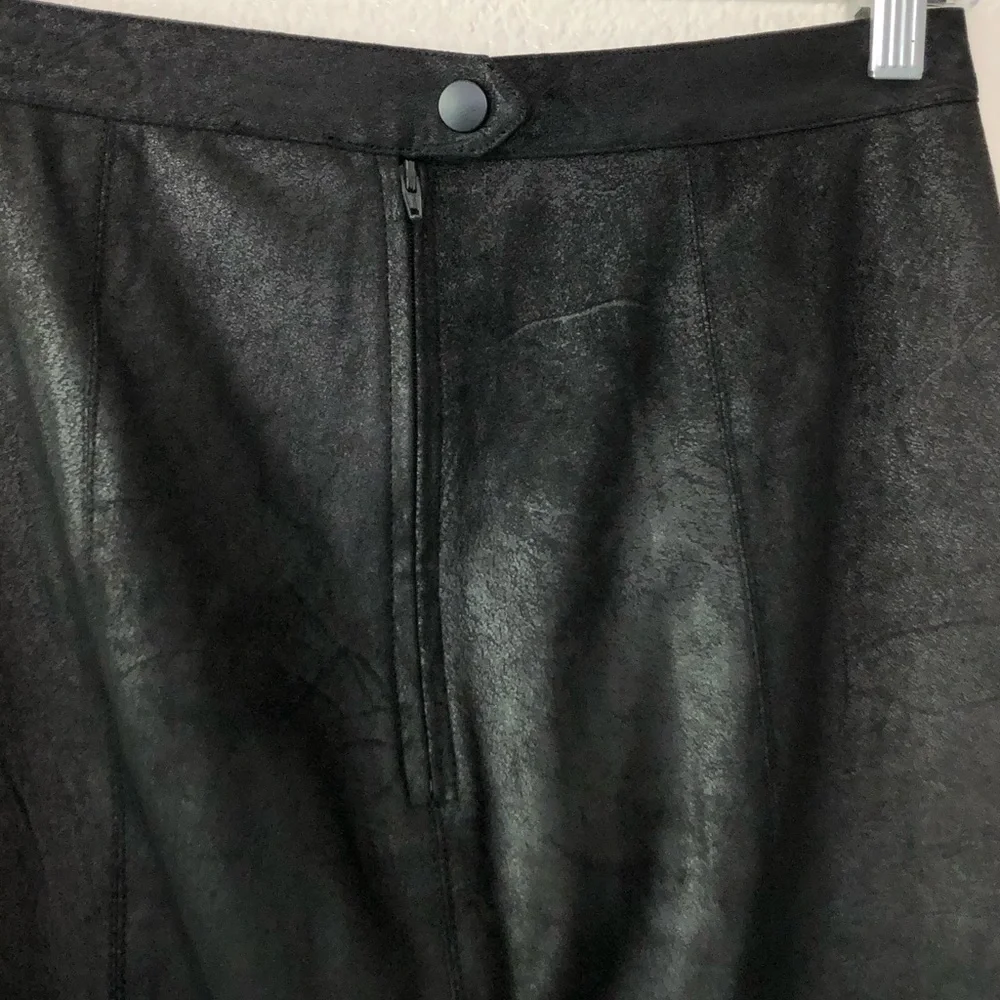 Free People Black Silky Crushed Velvet-like Skirt